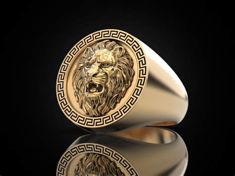 Gold Lion Head Ring | stickhealthcare.co.uk