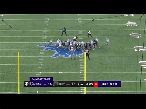 Justin Tucker LONGEST FIELD GOAL NFL RECORD 66 YARDS! Ravens vs Lions