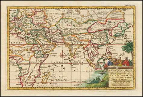 A map of Marco Polo's travels n the 13th cent 1744 Barry Lawrence ...