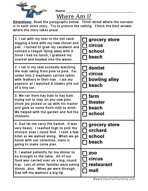 Inference Questions Worksheets