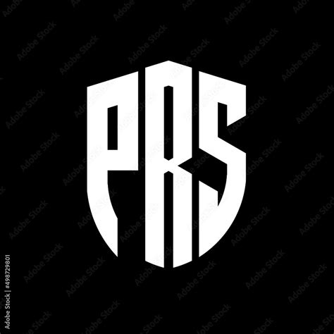 PRS letter logo design. PRS modern letter logo with black background ...