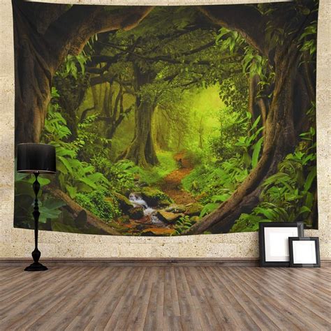 Landscape Wall Tapestry, Tapestry Nature, Tree Tapestry, Forest ...