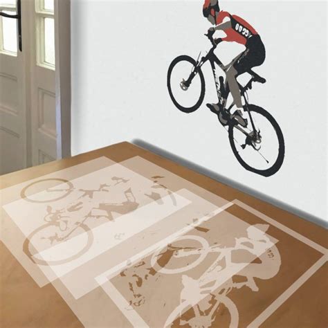 Mountain Bike stencil in 4 layers.