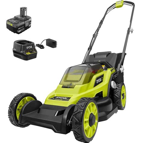 RYOBI ONE+ 18V 13 in. Cordless Battery Walk Behind Push Lawn Mower with ...