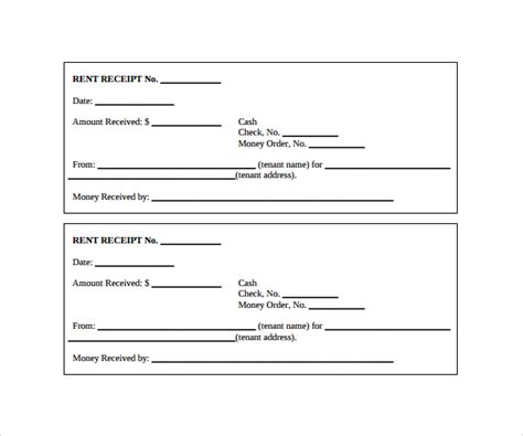 receipt book templates print 3 receipts per page eforms - receipt ...