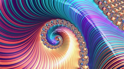 Papel de Parede Fractal Espiral Multi-colorido - Papel de Parede para ...