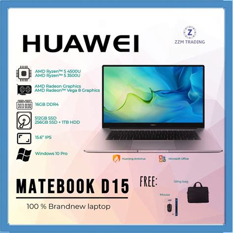 Huawei MateBook D15 2021 model Ryzen R5-4500U 15.6" IPS 60Hz 256nits ...