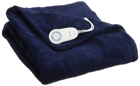 Sunbeam Heated Throw Blanket Microplush, 3 Heat Settings, Royal Blue ...