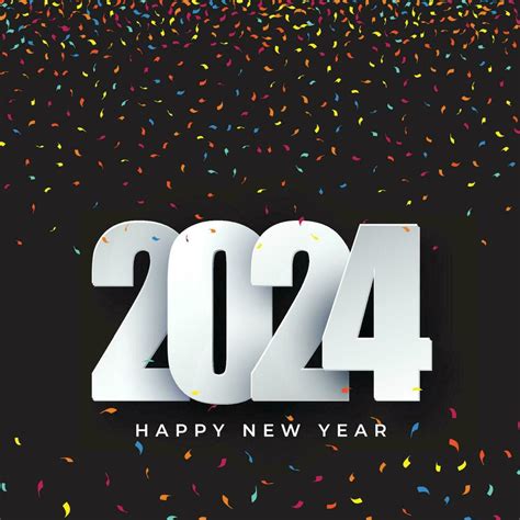 Happy new year 2024 square template with 3D hanging number. Greeting ...