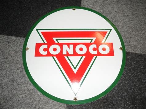 Conoco Enamel Logo Panel - USA - Catawiki