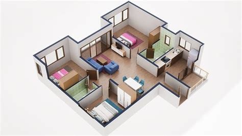 3D Floor Plan Model 51 3D model | CGTrader