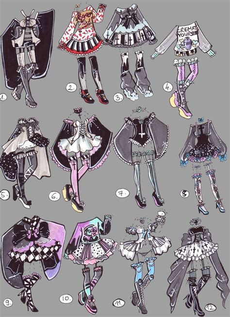 CLOSED-GothPastel Outfits | Drawing anime clothes, Character design ...