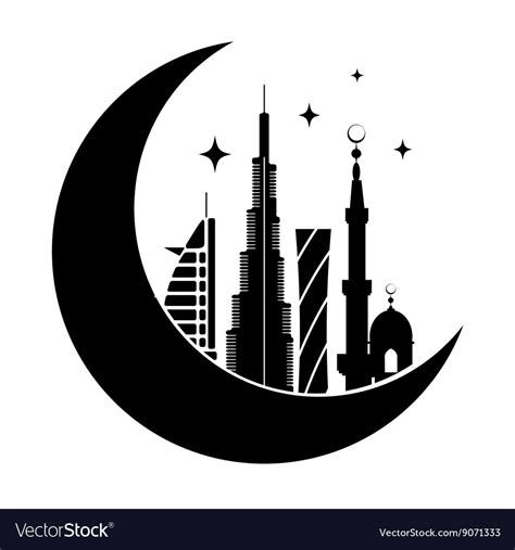 Dubai city silhouette symbol Royalty Free Vector Image