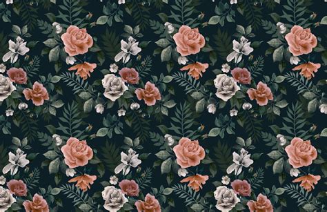 10+ Dark Green Floral Wallpaper – DECOOMO