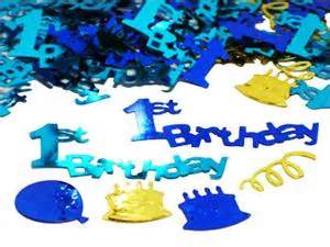 1st Birthday Confetti, Metallic Blue First Birthday Confetti