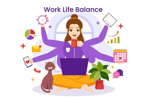 trabajo vida equilibrar vector ilustración de persona equilibrio con ...