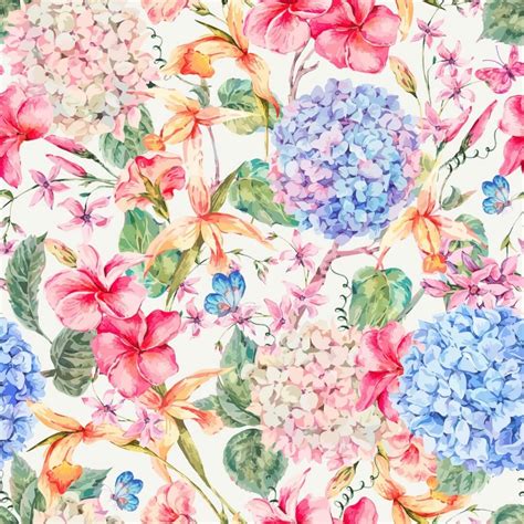 Blue and pink floral peel and stick wallpaper | Fancy Walls