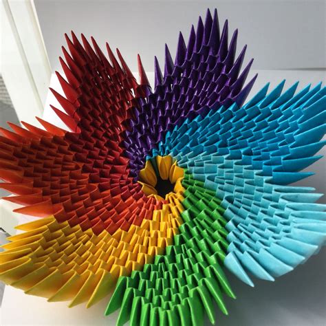 Rainbow bowl CREA | Origami paper art, 3d origami, Origami swan