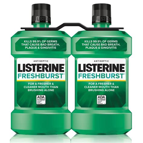 Listerine Freshburst Antiseptic Bad Breath Mouthwash Spearmint 2 Pk