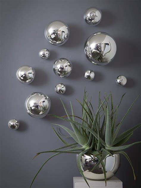 WALL SPHERES - SILVER ~ Set of 11 | Silver wall decor, Silver wall art ...