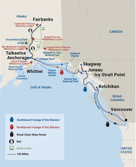 Princess Alaska Cruise Routes Map