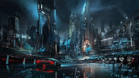 digital art, artwork, futuristic, futuristic city, vehicle, car ...