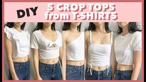 Crop Top From T-Shirt (5 Easy Upcycle Projects!) - YouTube