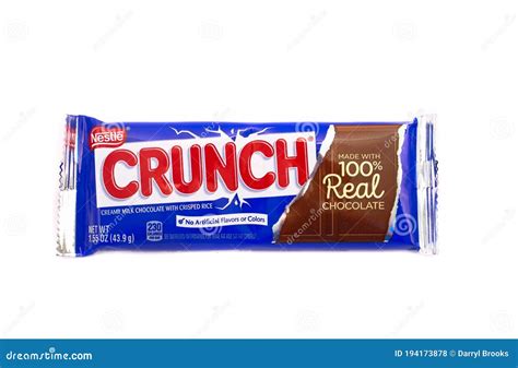 Crunch Chocolate Bar With Puffed Rice By Nestle Company On White ...