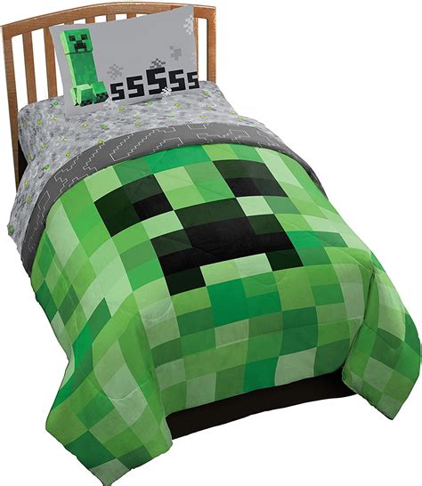 Minecraft Builders Boys Twin Comforter & Sheets (4 Piece Bed In A Bag ...