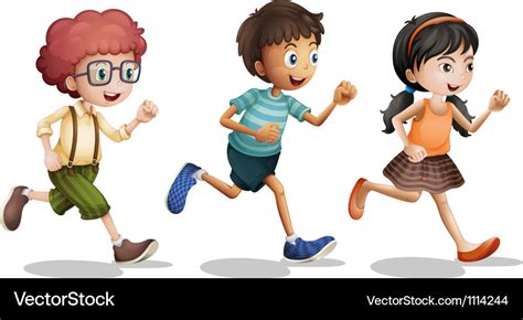 Kids running Royalty Free Vector Image - VectorStock