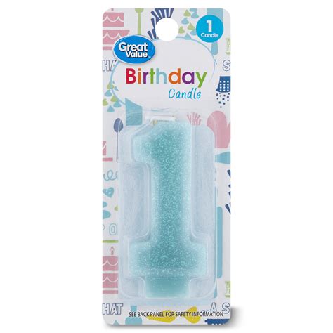 Great Value Number 1 Shaped Blue Birthday Candle, 5.63" - Walmart.com