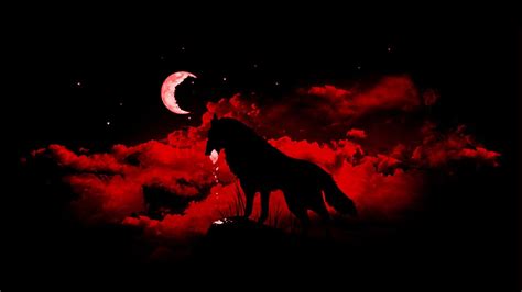 #wolf fantasy art #Moon #animals #night #1080P #wallpaper #hdwallpaper ...