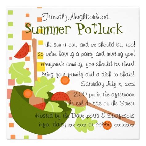 Cute+Potluck+Invitation+Wording | Potlucks | Potluck invitation, Dinner ...