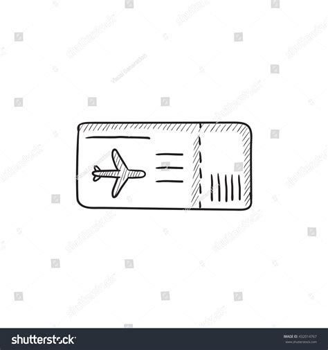 Flight Ticket Vector Sketch Icon Isolated Stock Vector (Royalty Free ...