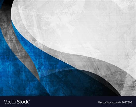 Blue grey grunge waves abstract background Vector Image