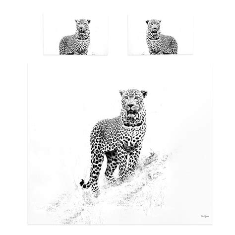 Leopard Luiperd Black White By Fanie Heymans Duvet Cover Set King ...