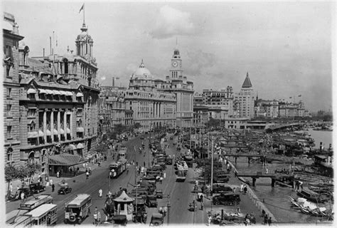 View of the Bund looking north, Shangai. Estimated date 1933-1935. By ...