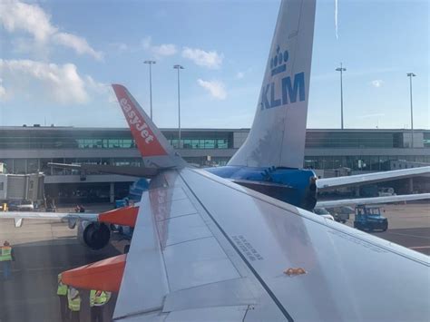 Easyjet plane gets 'lodged' into another aircraft after crash in ...