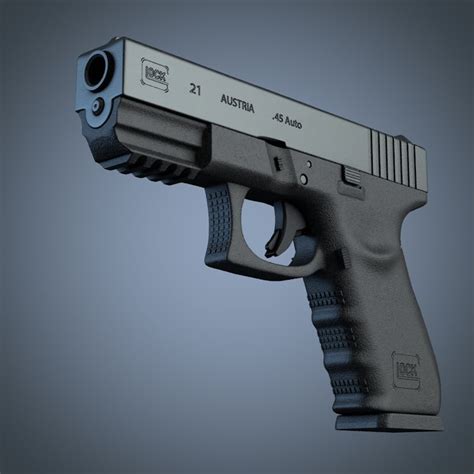 glock 21 handgun 3d cd