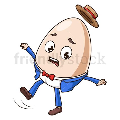 Humpty Dumpty Tripping Cartoon Clipart Vector - FriendlyStock