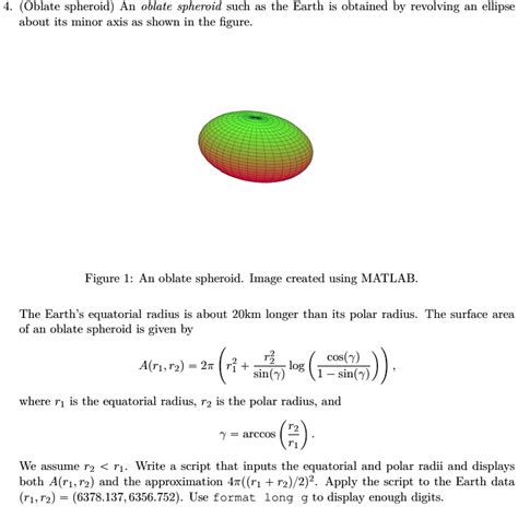 oblate spheroid an oblate spheroid such as the earth is obtained by ...