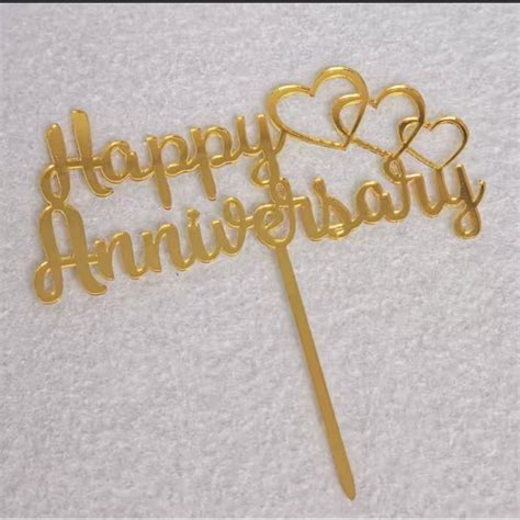 Happy Anniversary Couple Cake Topper Tag Anniversary Birthday Cake ...