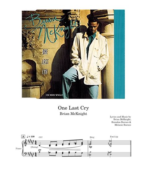 One Last Cry - Brian McKnight Sheet music for Piano, Vocals (Piano ...