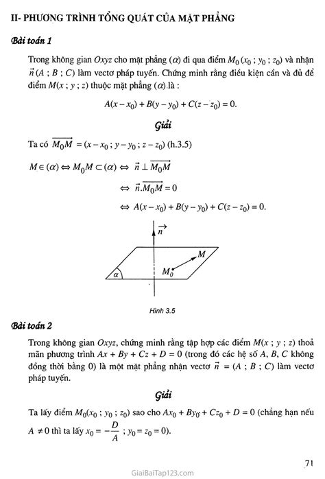 SGK Hình Học 12 - Bài 2. Phương trình mặt phẳng