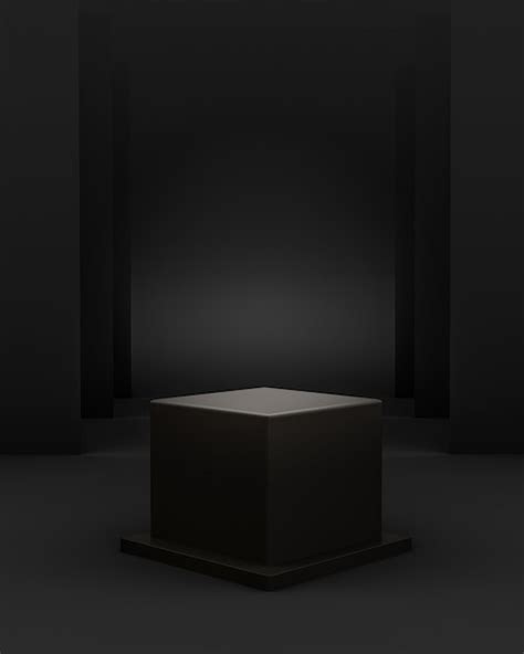 Free PSD | 3d geometric black scene with cube podium and editable light ...