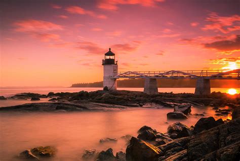 Maine Lighthouse Marshall Point at Sunset Photograph by Ranjay Mitra ...