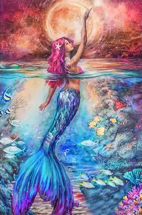 Fantasy diamond painting kits. | Mermaid drawings, Mermaid art, Mermaid ...