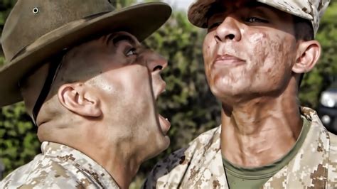 USMC Drill Instructors Inspect Recruits At Boot Camp - YouTube