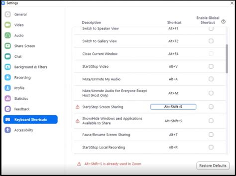 Shortcut Keys in Zoom | Zoom