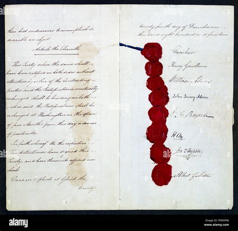 TREATY OF GHENT, 1814. /nSignature page on the American original of the ...